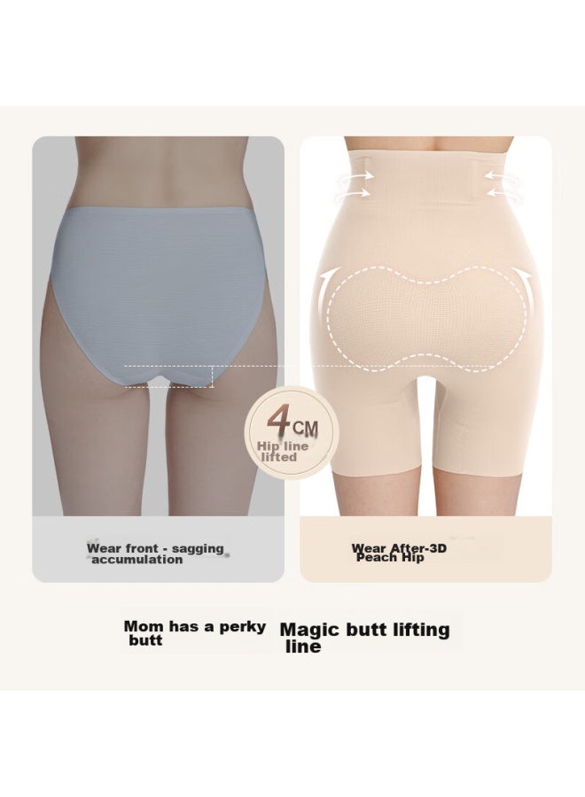 Ubras Breathable Seamless Ultra-high Waist Tummy Control Lifting Three-quarter Length Slimming Women's Underwear, Black Three-quarter Length Panties, XL - Image 4