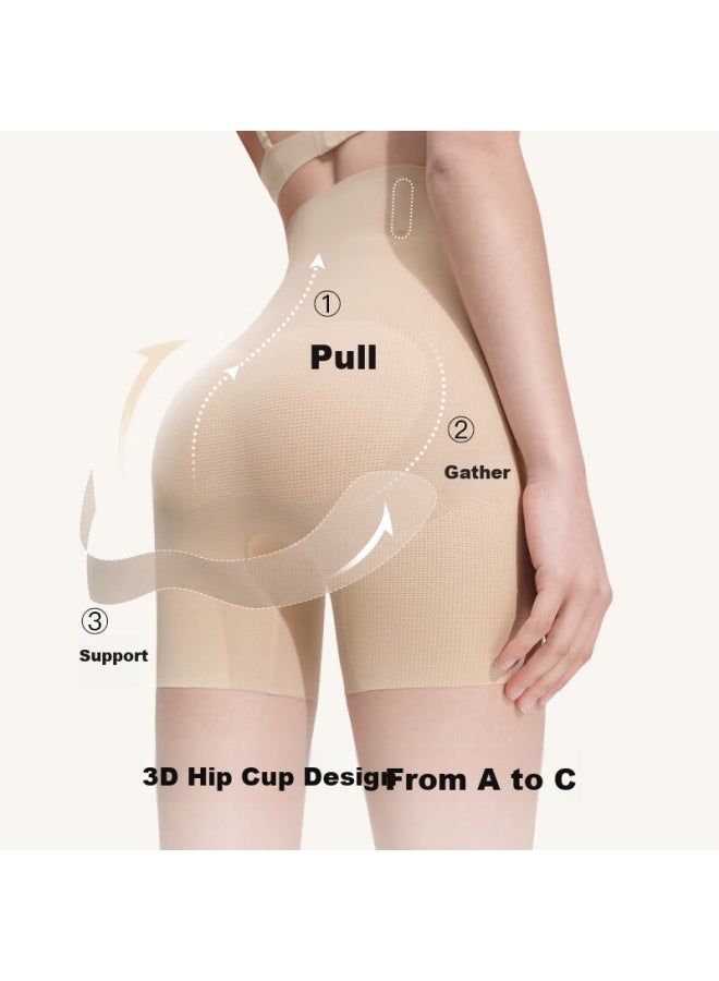 Ubras Breathable Seamless Ultra-high Waist Tummy Control Lifting Three-quarter Length Slimming Women's Underwear, Black Three-quarter Length Panties, XL - Image 3