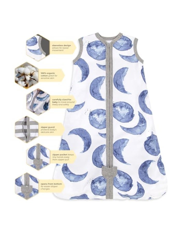 Burt's Bees Baby Baby Beekeeper Wearable Blanket, 100% Organic Cotton, Swaddle Transition Sleeping Bag, Blue, Large  - Image 3