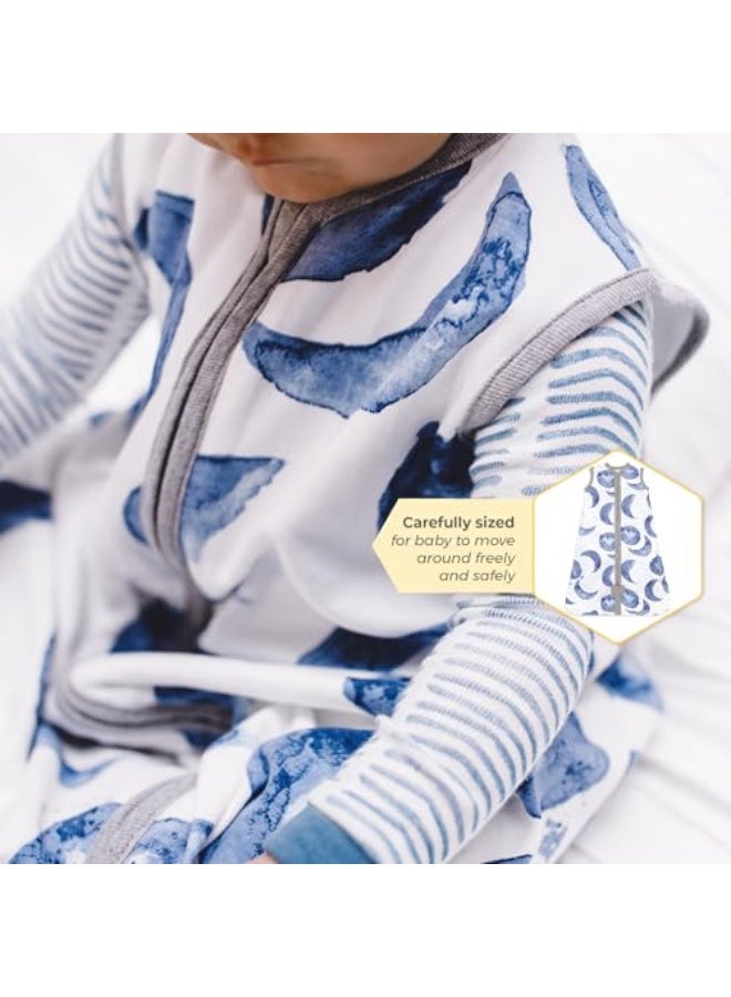 Burt's Bees Baby Baby Beekeeper Wearable Blanket, 100% Organic Cotton, Swaddle Transition Sleeping Bag, Blue, Large  - Image 5