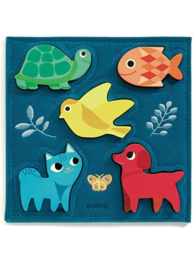 DJECO Felt And Wooden Puzzle - Gataki