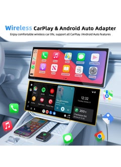 مساحة باردة محول CarPlay اللاسلكي 2025 مُحسّن، محول 2 في 1 لاسلكي CarPlay وAndroid Auto يحول CarPlay السلكي المصنعي إلى لاسلكي، محول لاسلكي CarPlay سهل التوصيل والتشغيل، متوافق مع iPhone/Android  - Image 2