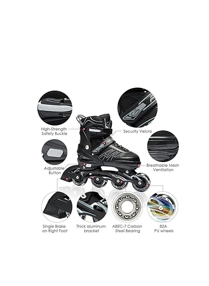PAPAISON Kids Professional Inline Skating Shoes 8 Lighting Wheel Comfort Skate Shoes Children and Adults roller skates  - Image 2