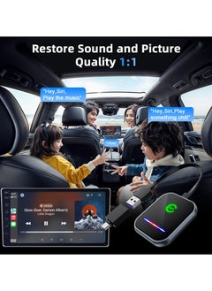 مساحة باردة محول CarPlay اللاسلكي 2025 مُحسّن، محول 2 في 1 لاسلكي CarPlay وAndroid Auto يحول CarPlay السلكي المصنعي إلى لاسلكي، محول لاسلكي CarPlay سهل التوصيل والتشغيل، متوافق مع iPhone/Android  - Image 4