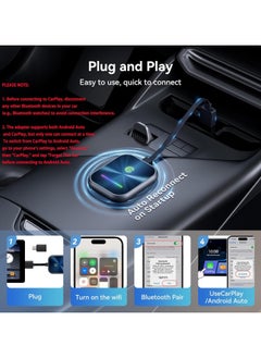 مساحة باردة محول CarPlay اللاسلكي 2025 مُحسّن، محول 2 في 1 لاسلكي CarPlay وAndroid Auto يحول CarPlay السلكي المصنعي إلى لاسلكي، محول لاسلكي CarPlay سهل التوصيل والتشغيل، متوافق مع iPhone/Android  - Image 5