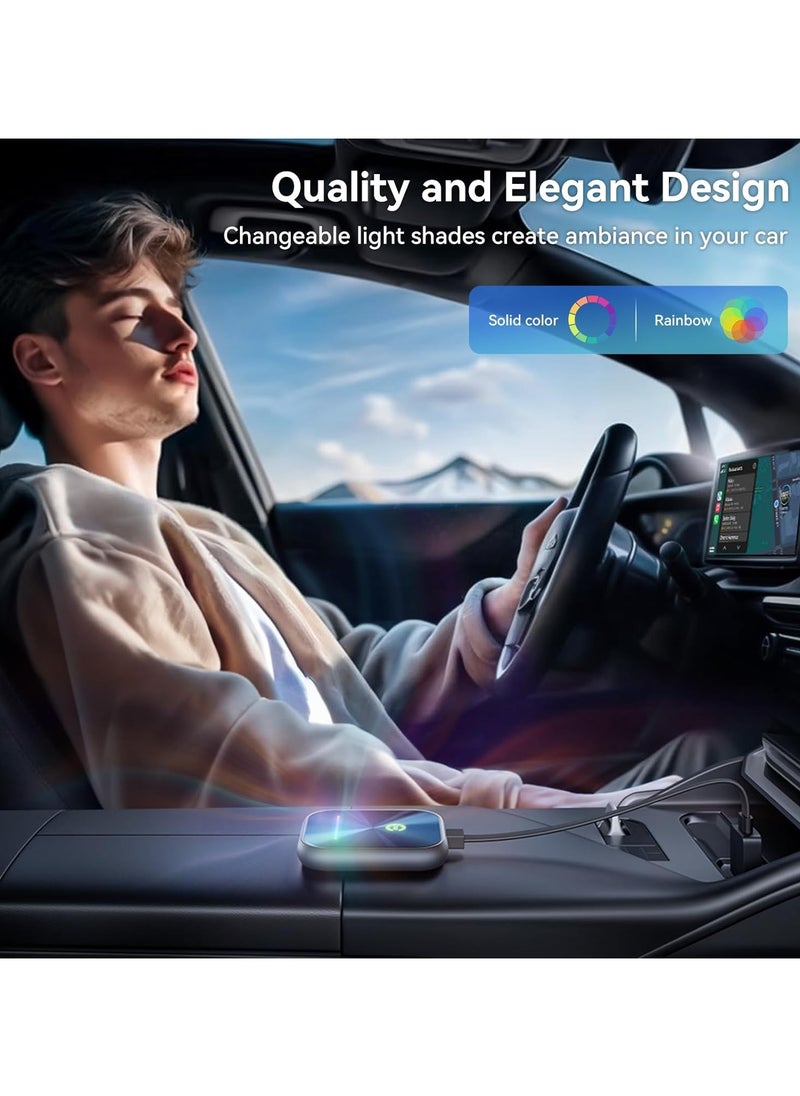 Chillspace - Wireless CarPlay Adapter 2025 Upgraded, 2 in 1 Wireless CarPlay & Android Auto Adapter Converts Factory Wired CarPlay to Wireless, Plug and Play Car Play Wireless Adapter, Compatible iPhone/Android - Image 1