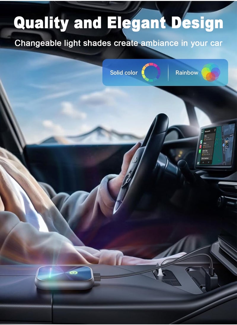 Chillspace - Wireless CarPlay Adapter New Upgraded, 2 in 1 Wireless CarPlay & Android Auto Adapter Converts Factory Wired CarPlay to Wireless, Plug and Play Car Play Wireless Adapter, Compatible iPhone/Android - Image 1