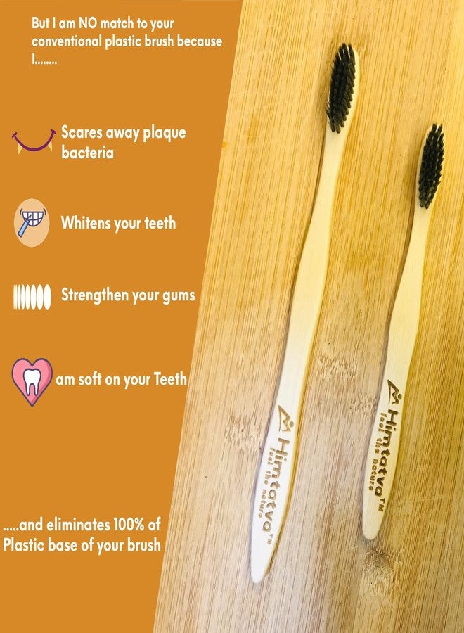 Himtatva Organic Bamboo Toothbrush I for Adults - 19 CMs I Pack options of 2, 3 and 4 I Eco-Friendly I Degrades within 3-6 months I Keeps your Teeth and Planet Clean (Adults - 19 CMs) (2) - Image 3