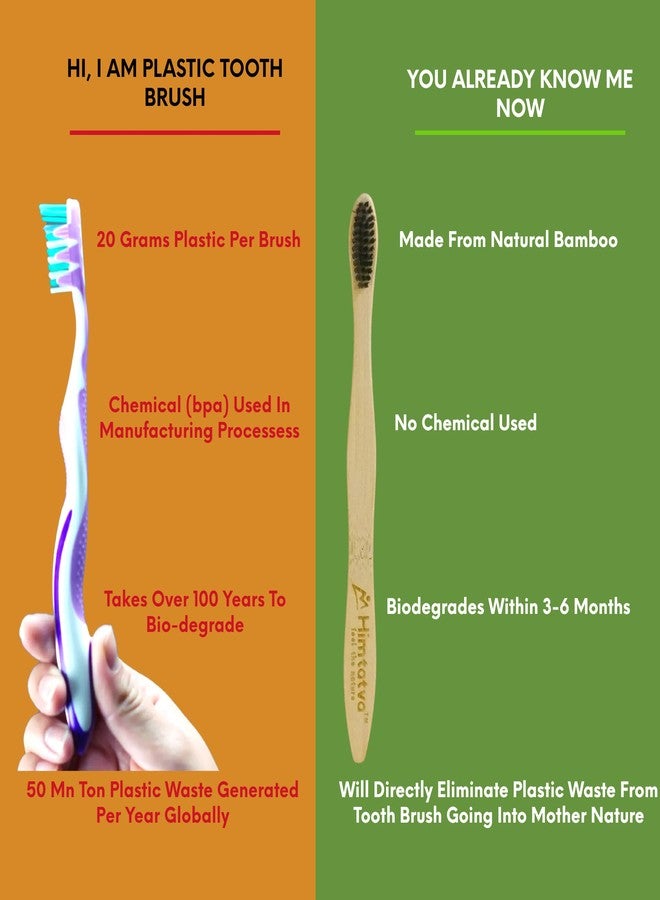 Himtatva Organic Bamboo Toothbrush I for Adults - 19 CMs I Pack options of 2, 3 and 4 I Eco-Friendly I Degrades within 3-6 months I Keeps your Teeth and Planet Clean (Adults - 19 CMs) (2) - Image 5