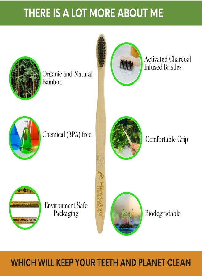 Himtatva Organic Bamboo Toothbrush I for Adults - 19 CMs I Pack options of 2, 3 and 4 I Eco-Friendly I Degrades within 3-6 months I Keeps your Teeth and Planet Clean (Adults - 19 CMs) (2) - Image 4