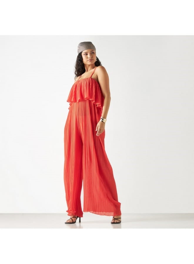 2Xtremz 2Xtremz Pleated Sleeveless Wide Leg Jumpsuit - Image 2