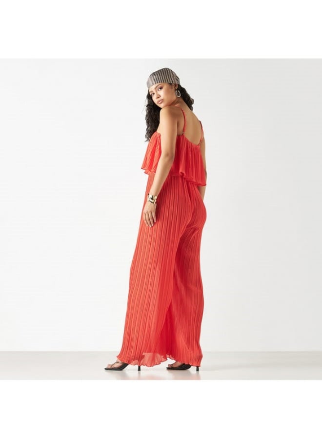 2Xtremz 2Xtremz Pleated Sleeveless Wide Leg Jumpsuit - Image 4