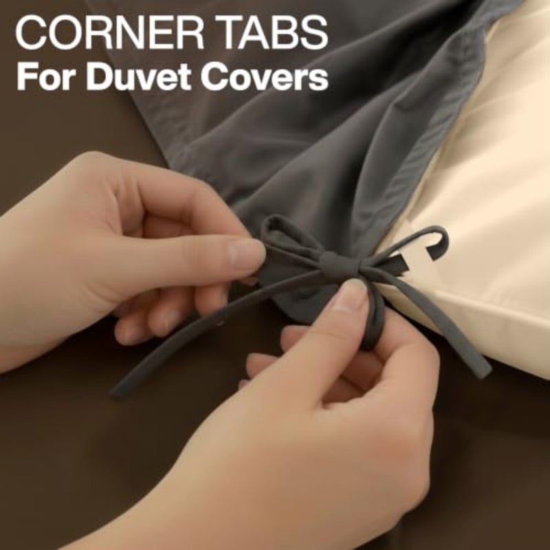 Quilted Comforter Duvet Insert - Box Stitched Down Alternative Comforter with Corner Tabs - Image 5