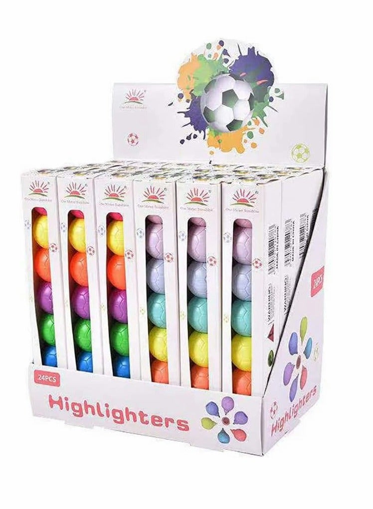 KASTWAVE Funny Highlighter Colorful Football Highlighter, 1 Box 7 Pcs 6 Colors Pastel Highlighter Set Cute Silicone Football Highlighter Pen for Adult Kid Student Writing Graffiti School Office Supplies - Image 5