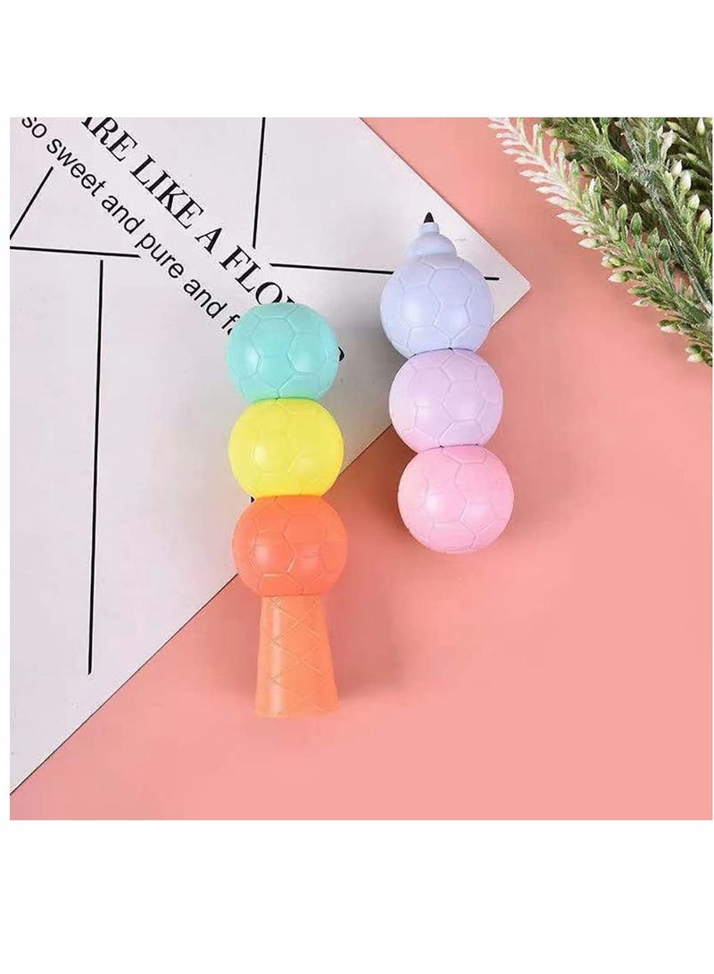 KASTWAVE Funny Highlighter Colorful Football Highlighter, 1 Box 7 Pcs 6 Colors Pastel Highlighter Set Cute Silicone Football Highlighter Pen for Adult Kid Student Writing Graffiti School Office Supplies - Image 3
