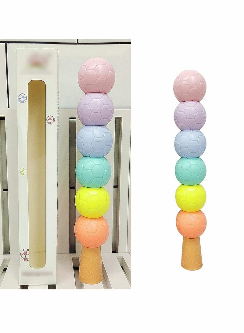 KASTWAVE Funny Highlighter Colorful Football Highlighter, 1 Box 7 Pcs 6 Colors Pastel Highlighter Set Cute Silicone Football Highlighter Pen for Adult Kid Student Writing Graffiti School Office Supplies - Image 1