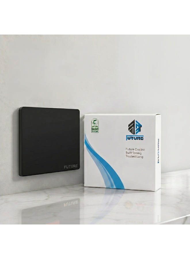 Future 1 Gang 2 Way Switch | 10A Wall Light Switch | Premium Black Finish | Single Gang Two Way Electrical Switch | Modern Home & Office Wall Switch | 250V | 35 Years Warranty - Image 2