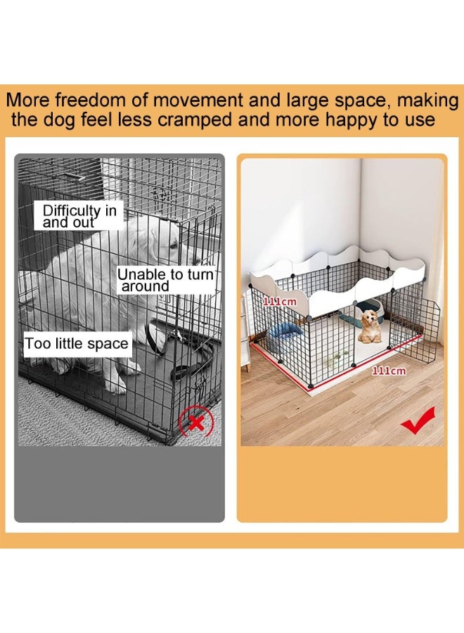 XiuWoo Modular DIY Metal Pet Playpen with Removable Easy-Clean Door 111x75x57cm Indoor Animal Cage for Rabbits Guinea Pigs Hamsters Escape-Proof Chew-Resistant Panels Customizable Fence - Image 4