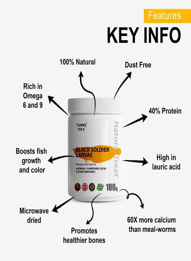 TUNAI BSFL Larvae |100G| 60X More Calcium Than Meal Worms, Fish Food for Oscar, Arowana, Flowerhorn, Adult Turtle, Tortoise and Other Reptiles - Image 4