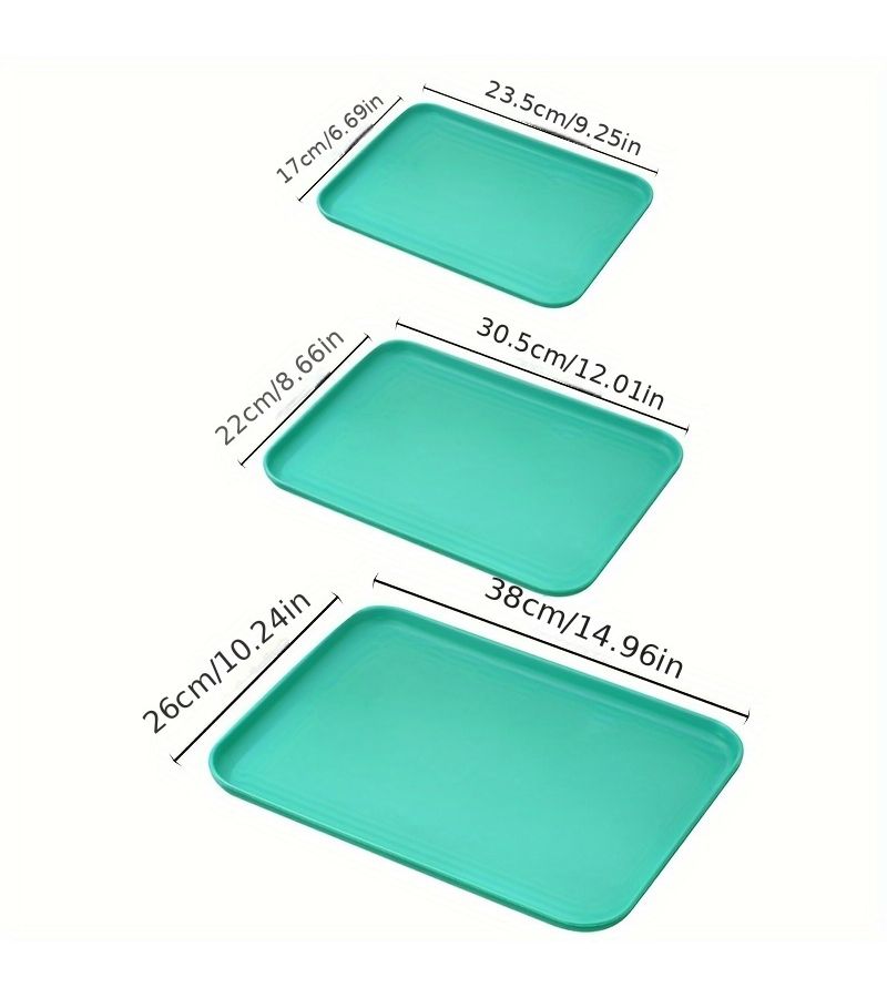 Beige Medium Decorative Rectangular Plastic Tray Multifunctional Home Use 12 01inch 8 66inch - Image 2