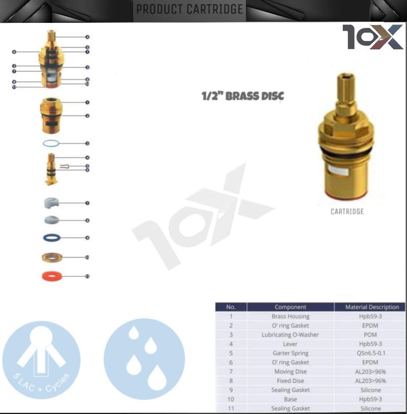 10x Brass Body Sink Mixer Wall Mounted Full Chrome Finish Tap - Image 4