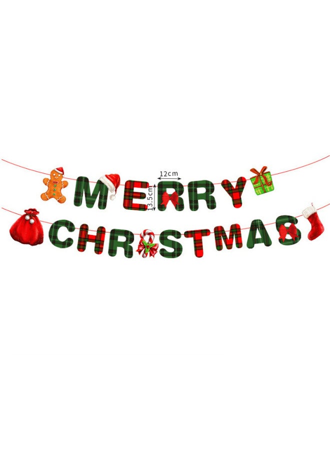 YIXIN Christmas Decorations Christmas Pull Flag Hanging Ornaments Holiday Banner Party Decoration Paper Cartoon Christmas Hanging Flag Pull Flower - Image 1