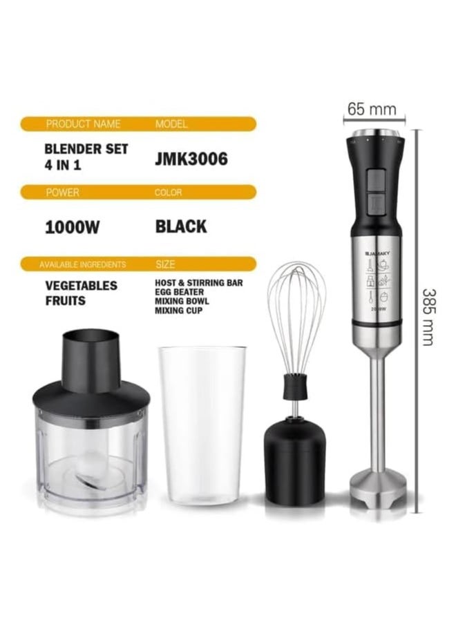 JAMAKY Italy Jamaki 4 in 1 Hand Blender 2000 Watt Multi-Purpose 500 ml Cup 1 Year Warranty - JMK 3006A - Italian  - Image 3