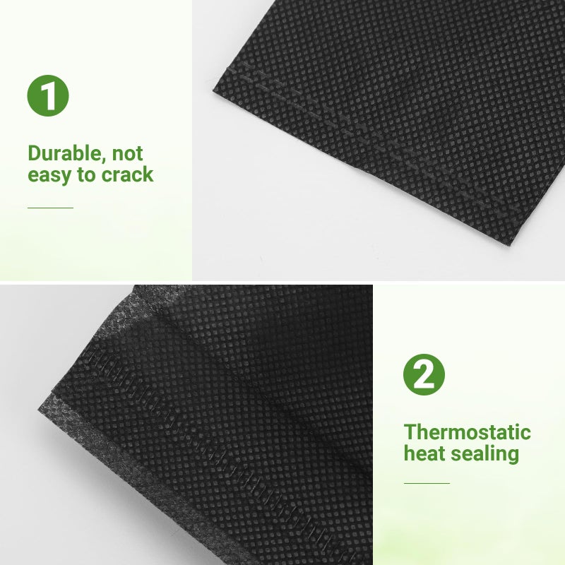 GREANER 100 PCS Nursery Bags, 6.3x5.7 Inch Biodegradable Seed Starter Pots, Plant Grow Bags for Plant, Tree, Flower, Seedling, Vegetables (Black) - Image 4