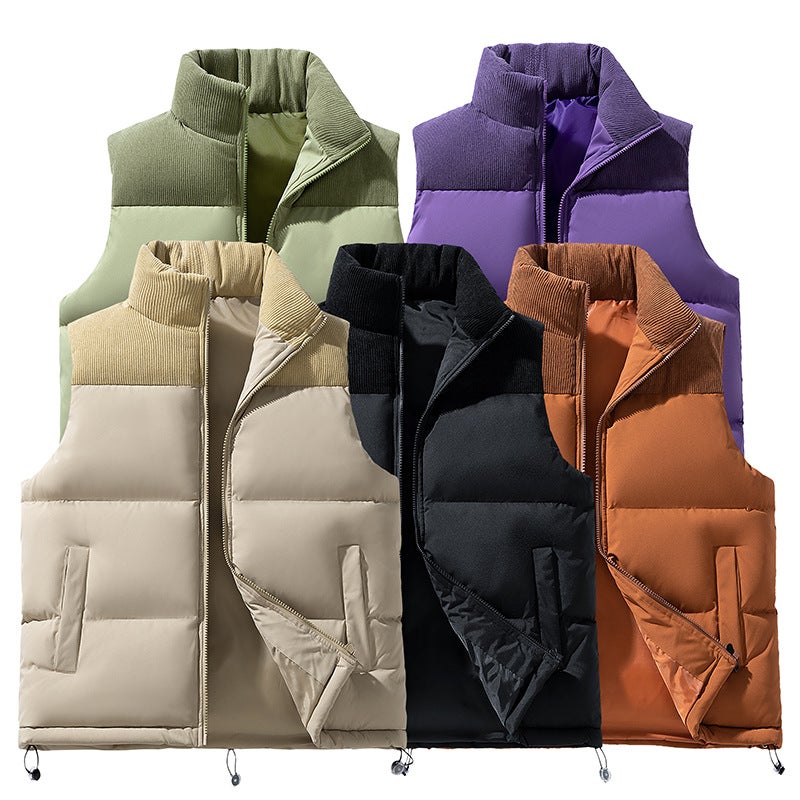 Cotton-Padded Jacket Vest Men'S Thick Vest Coat Men'S And Women'S Couples Loose Bread Vest Vest - Image 2
