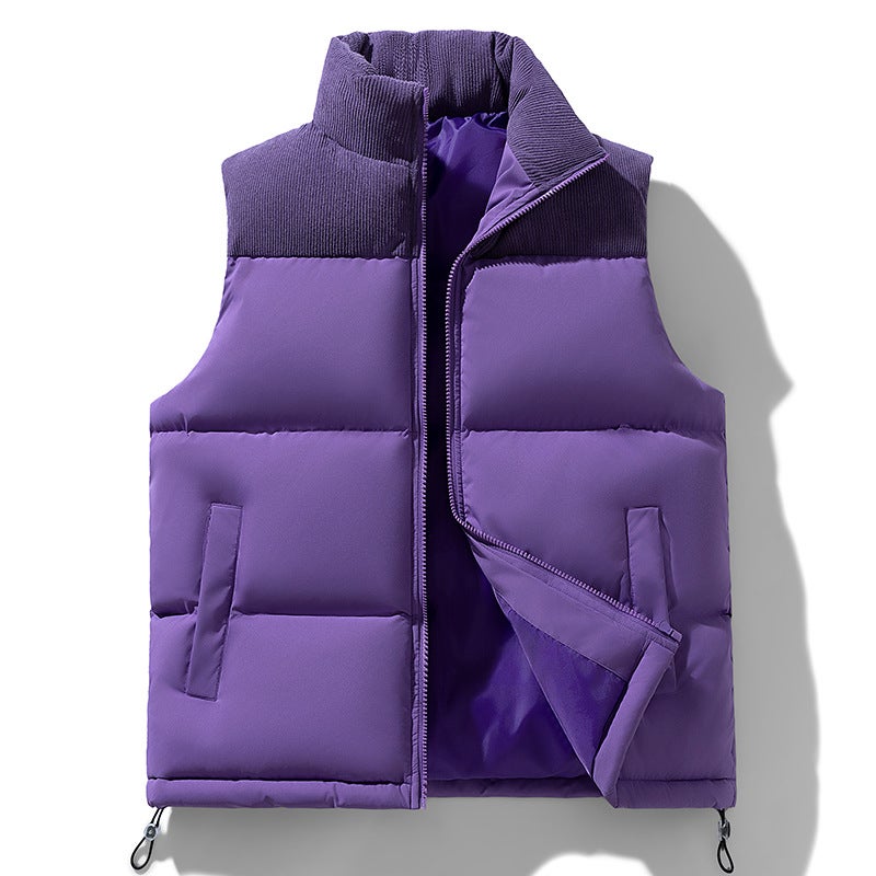 Cotton-Padded Jacket Vest Men'S Thick Vest Coat Men'S And Women'S Couples Loose Bread Vest Vest - Image 3