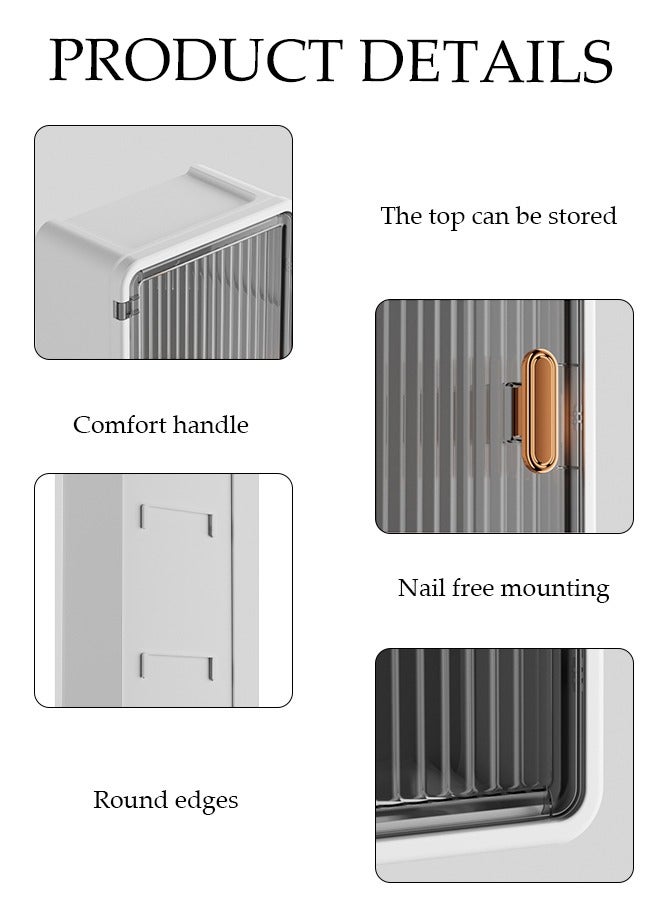 DUNISO Wall Mounted Tissue Box,Bathroom Waterproof Tissue Box, Household Organizer,With Detachable Partition, No Drilling Required，Suitable For Bedrooms, Living Rooms, Kitchens, And Bathrooms, 37 * 12 * 21.5cm  - Image 3