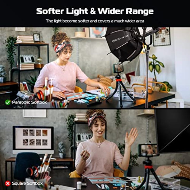 صندوق سوفت بوكس ​​مكافئ سريع التحرير مقاس 18 بوصة/45 سم - متوافق مع GODOX M200D/M300D، Aputure LS 60d/x/LS C120d II/Amaran 100 200dx/Amaran COB 60d/60x، وغيرها من مصابيح تثبيت بوينز - Image 4