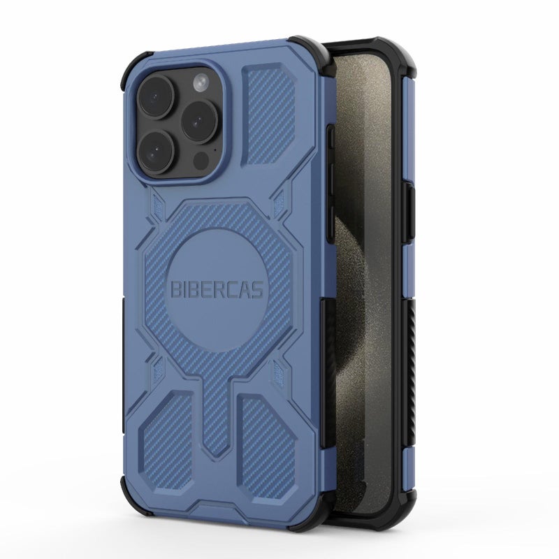 BIBERCAS For Iphone 15 Pro Max Real Color Series Magsafe Shockproof Phone Case(Blue) - Image 1