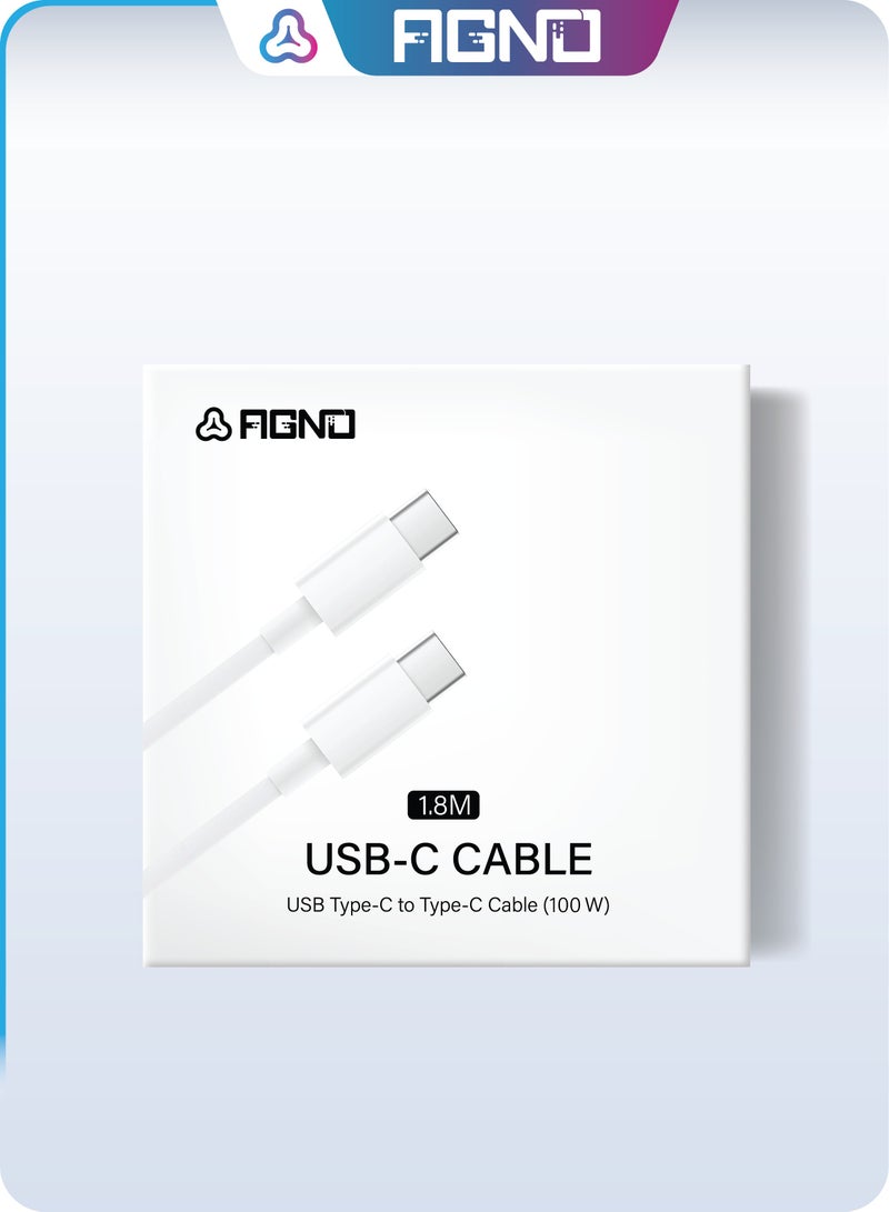 AGNO Bundle 5 X USB type C To type-C Super Fast Charging Cable 1.8M For iPhone 16/15, iPad, Macbook, Samsung - Image 4