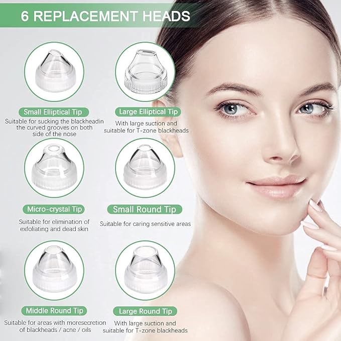 prabensei Blackhead Remover Pore Vacuum Upgraded WiFi Visible Facial Pore Cleanser with HD Camera Pimple Acne Comedone Extractor Kit with 6 Suction Heads USB Rechargeable Electric Black Head Suction Tool - Image 4