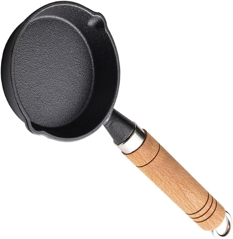 Cast Iron Mini Egg Frying Pan Nonstick Omelet Skillet Heat-resistant Cooking Utensil for Home and Restaurant Use with Comfortable Handle - Image 1