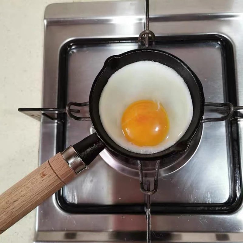 Cast Iron Mini Egg Frying Pan Nonstick Omelet Skillet Heat-resistant Cooking Utensil for Home and Restaurant Use with Comfortable Handle - Image 5