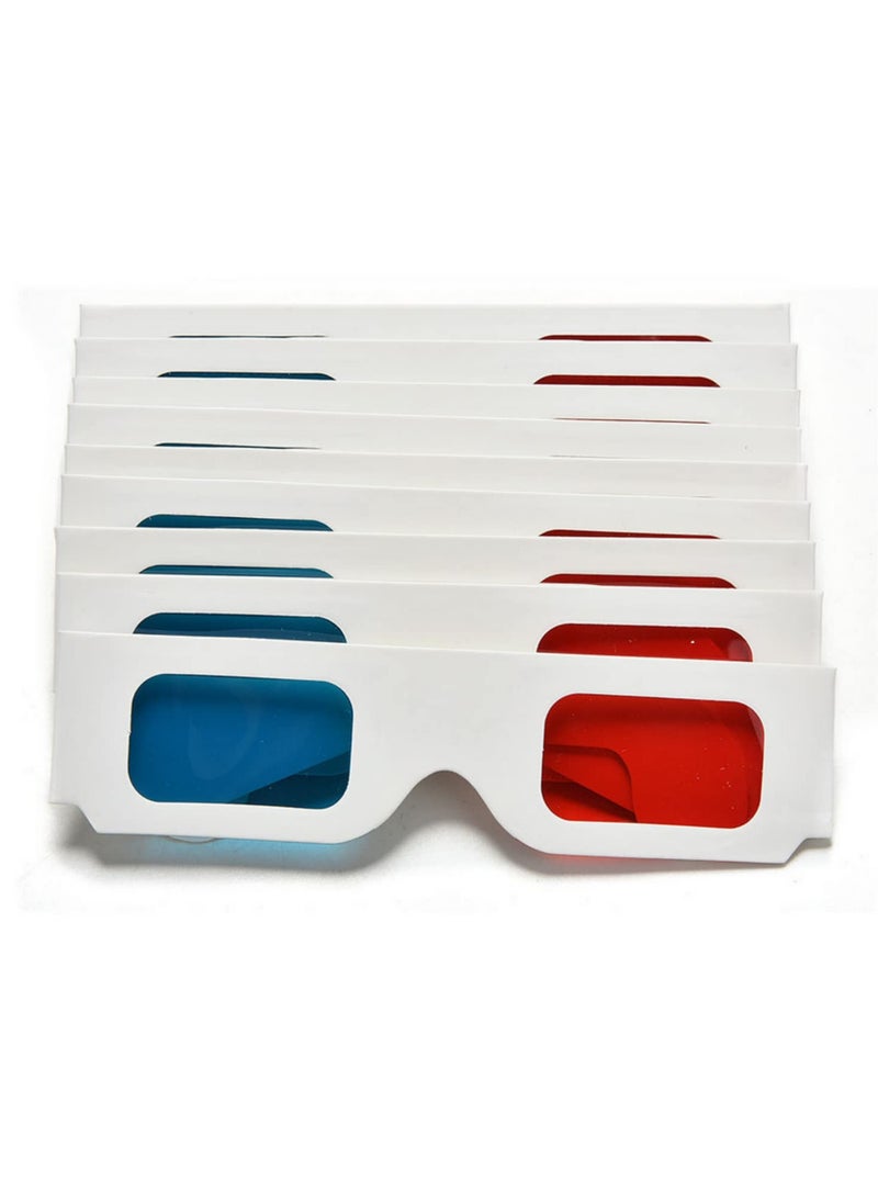 Generic 10pcs Universal Paper Anaglyph 3D Glasses Red & Blue for 3D Movies TV & Educational Use 250g Cardboard with PET Durable Reusable 14.3x3.7cm for children aged 7-14  - Image 3