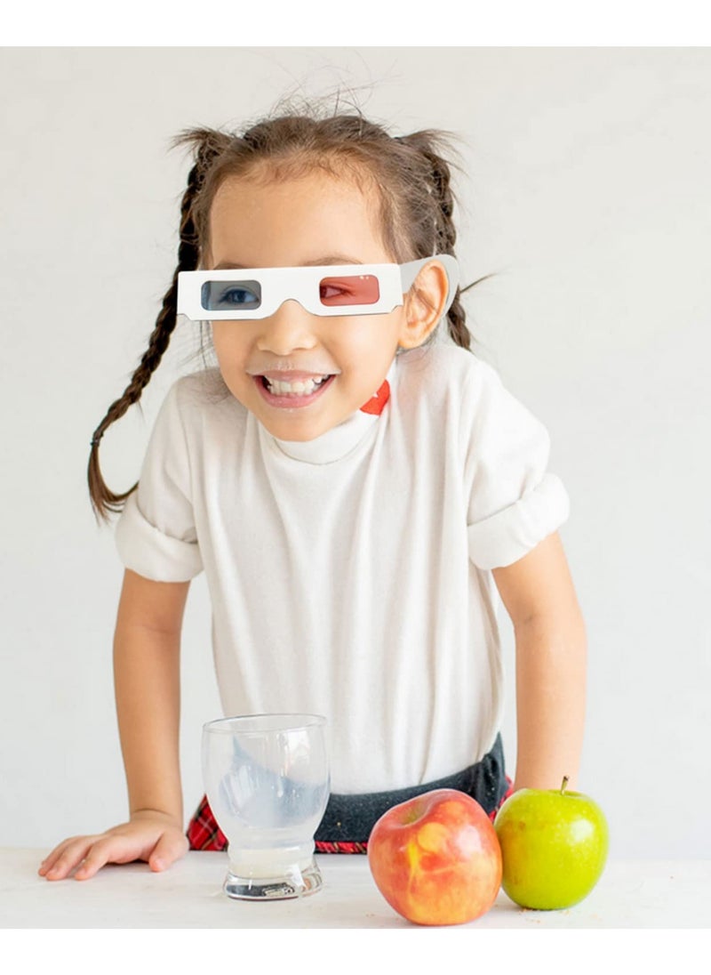 Generic - 10pcs Universal Paper Anaglyph 3D Glasses Red & Blue for 3D Movies TV & Educational Use 250g Cardboard with PET Durable Reusable 14.3x3.7cm for children aged 7-14 - Image 1