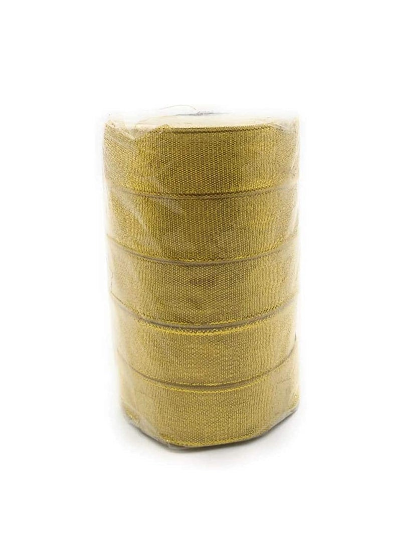 Ditya Crafts Arham Mktg Gota Ribbon Lace Border for Sarees| Lehenga| Suits| Blouses and Craft (Size:- 1.0 Inches, Length:- 20 Mtrs Each Approx| Set of 2 Rolls| Golden - Image 5