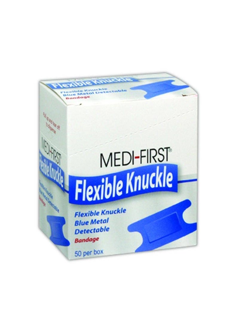Magid Glove & Safety MAGID MP65250 Medi-First Blue Metal Detectable Knuckle Bandages, 1' x 3', Blue, Knuckle (Pack of 50)