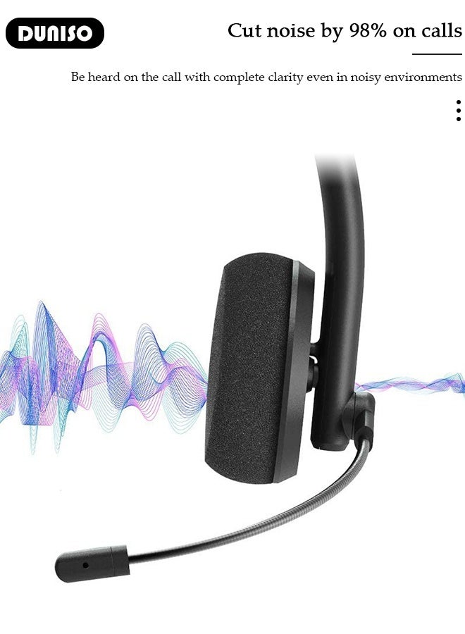 DUNISO Wired Headset with Microphone Call Center Headset Corded Business Headphone Classical Fashion Lightweight Comfortable Wired Customer Service Headphone for Home Call Center Telemarketing Portable Business Headset for Offices, Insurance, Customer - Image 4