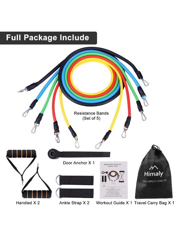 HIMALY Exercise Bands Resistance Bands Set Strength Training Fitness Bands Workout Bands Resistance Elastic Bands for Exercise  - Image 4