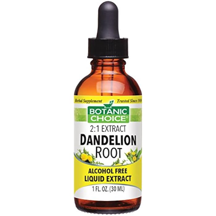 Botanic Choice Dandelion Root, Alcohol Free Liquid Extract-Traditional Support for Liver Health, Cleanse toxins, Aid Digestion-1 Fluid Ounce