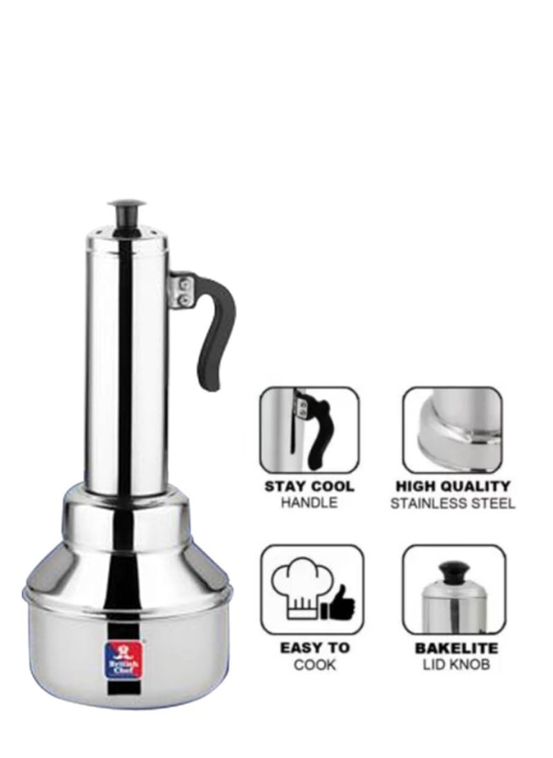 British Chef Stainless Steel Puttukudam/Puttu Maker/Puttu Steamer - LARGE  - Image 2