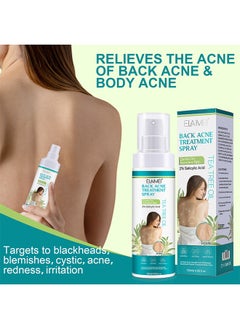 Elaimei Salicylic Acid Back Acne Treatment Spray，Tea Tree Oil Body Acne Treatment with Herbal Formula Back Acne Solution  Spray Soothing and Moisturizing 120ml  - Image 2