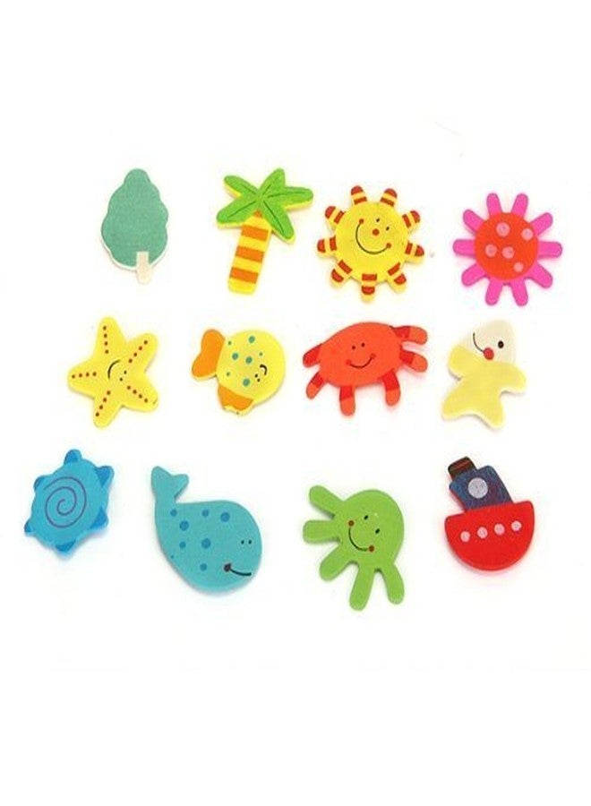 كرافت ديف مجموعة مغناطيسات خشبية من كرافت ديف بتصميم مستوحى من الطبيعة - 48 قطعة، متعددة الألوان - Image 5