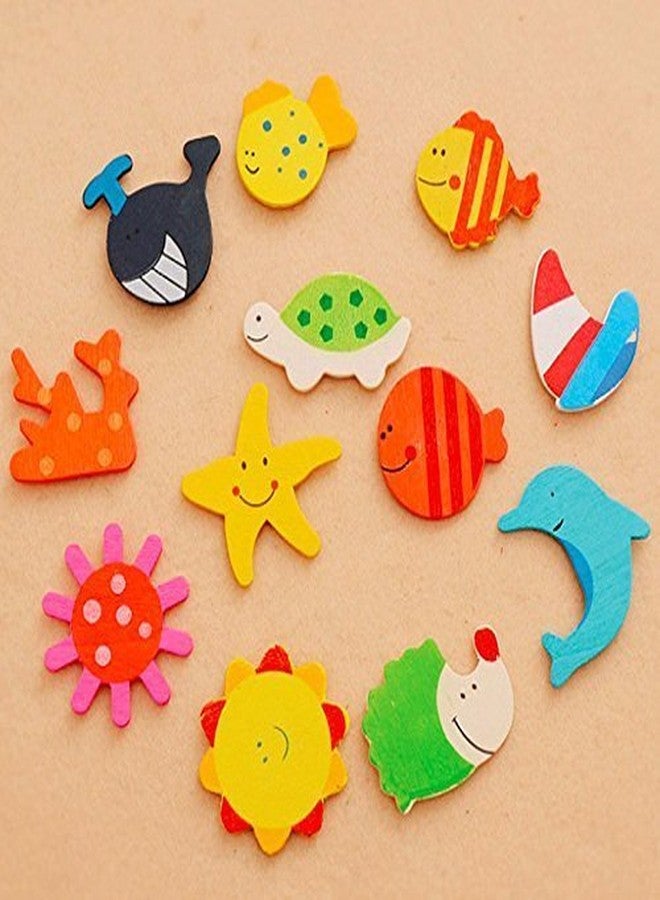 كرافت ديف مجموعة مغناطيسات خشبية من كرافت ديف بتصميم مستوحى من الطبيعة - 48 قطعة، متعددة الألوان - Image 4