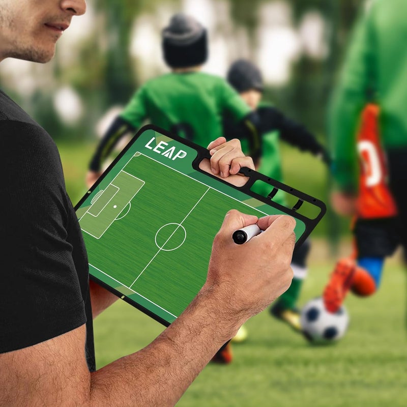 LEAP لوحة تدريبية متميزة من كوتش بورد مع لوح مسح جاف من الجانبين لكرة السلة، البيسبول، كرة القدم، كرة القدم الأمريكية، الهوكي - Image 5