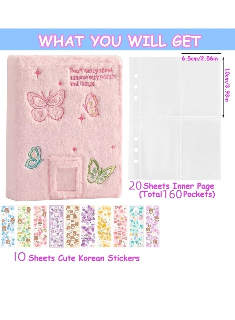 NANAO حافظة بطاقات كيبوب مع 10 ورقات ملصقات كورية لطيفة و 50 غلاف واقي لامع، كتاب حامل بطاقات كيبوب، ألبوم بطاقات بحجم A5 مع 25 صفحة داخلية و 200 جيب - Image 2